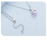 Sterling Silver Melting Purple Heart Necklace