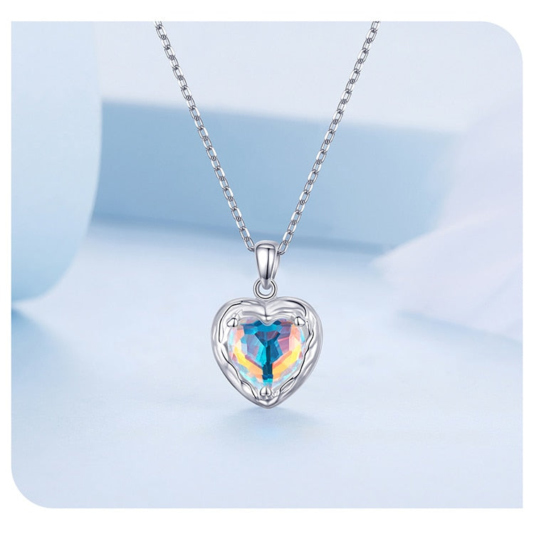 Sterling Silver Glossy Heart Jewelry Set