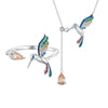 Sterling Silver Colorful Hummingbird Jewelry Set