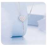 925 Sterling Silver Zircon Heart Necklace