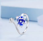 Sterling Silver Flower Open Ring