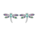 Sterling Silver Dragonfly & Earrings Adjustable Ring