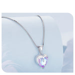 Sterling Silver Melting Purple Heart Necklace