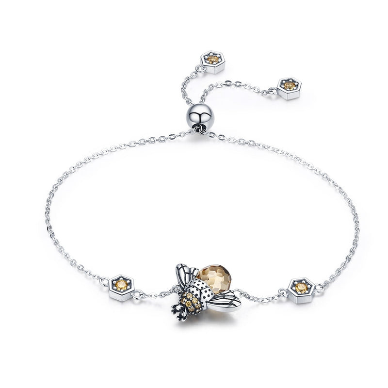 925 Sterling Silver Cute Bee Bracelet