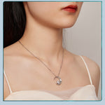 Sterling Silver Moon Zircon Adjustable Necklace