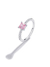 Sterling Sliver Pink Love Zircon Ring