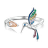 Sterling Silver Colorful Hummingbird Jewelry Set