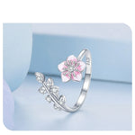 Sterling Silver Flower Open Ring