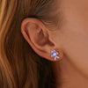 Sterling Silver CZ Colorful Fish Earrings