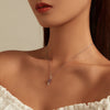 Sterling Silver Pink Heart Zircon Adjustable Necklace