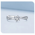 Sterling Silver Prong Zircon Promise Ring