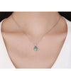 925 Sterling Silver Fairy Green Zircon Necklace